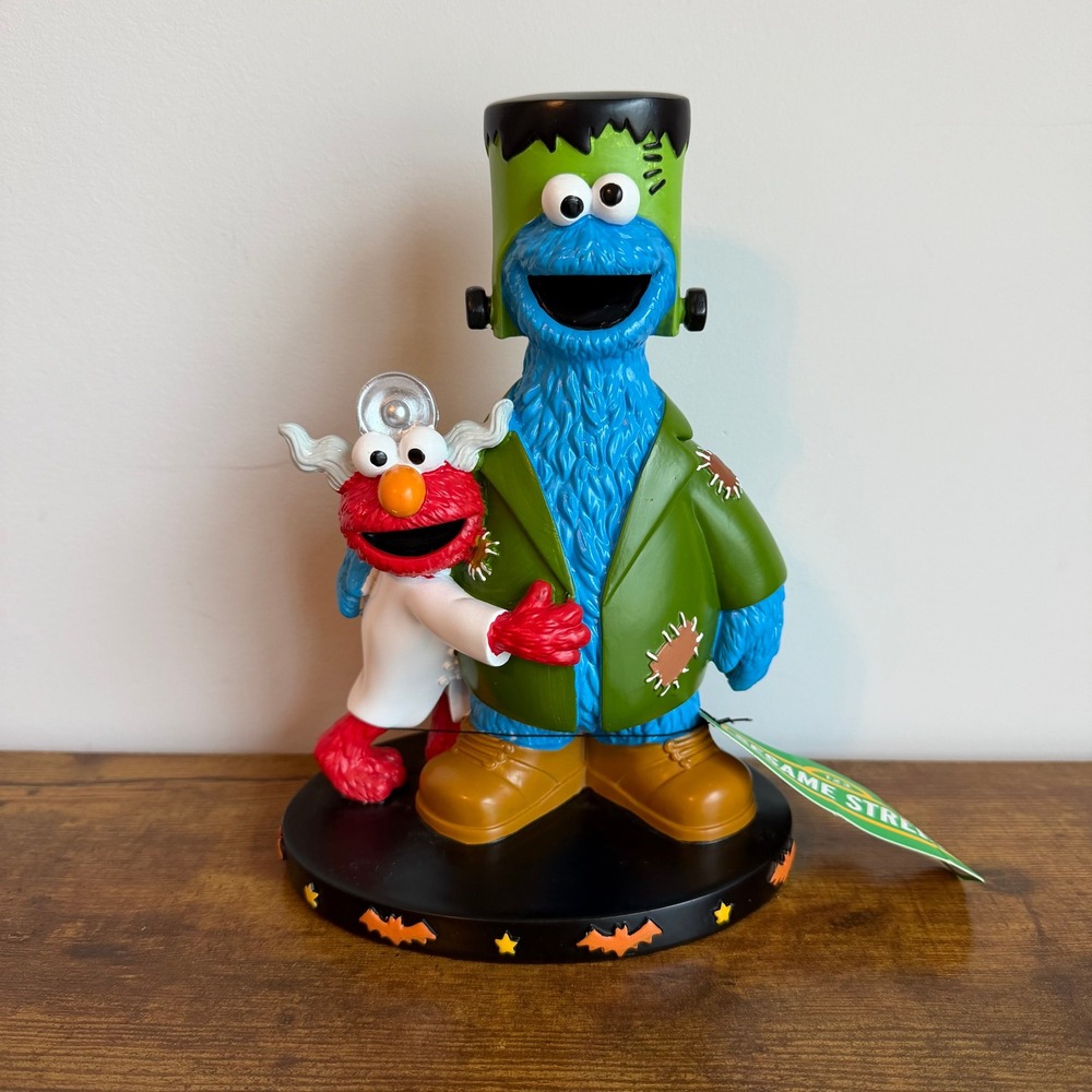 New Sesame Street Cookie Monster Elmo Frankenstein Costume Figurine Halloween